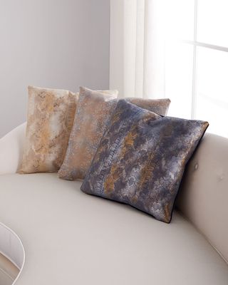 Oil Printed Suede Pillow, 19"Sq.