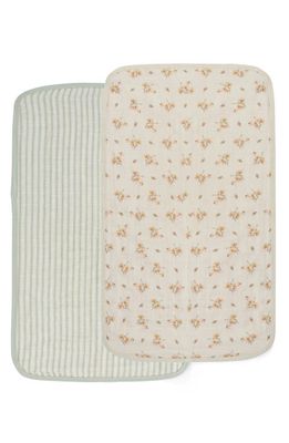 Oilo 2-Pack Organic Cotton Muslin Burp Cloths in Eggshell/Sea