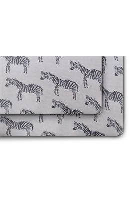 Oilo 2-Pack Zebra Jersey Crib Sheet in Gray
