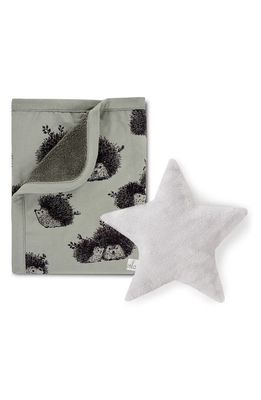Oilo Ink Cuddle Blanket & Star Dream Pillow Set in Green