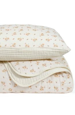 Oilo Organic Cotton Muslin Quilt & Sham Set in Eggshell