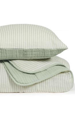 Oilo Organic Cotton Muslin Quilt & Sham Set in Seamoss