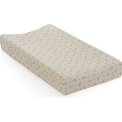 Oilo Print Organic Cotton Changing Pad Cover in Eggshell/Floral 