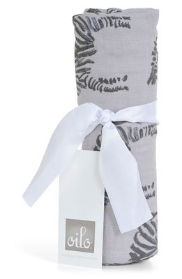 Oilo Zebra Swaddle Blanket in Gray