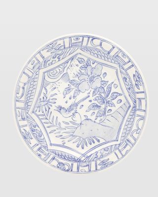 Oiseau Blue & White Canape Plate