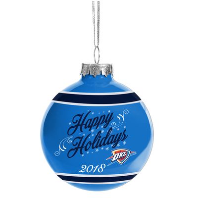 Oklahoma City Thunder 2018 Happy Holidays Glass Ball Ornament