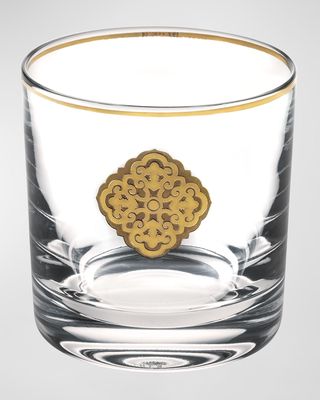 Old Fashion Glass With Golden Accents