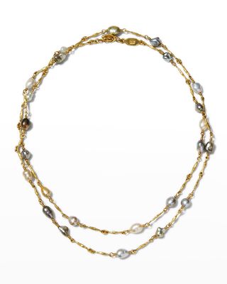 Old Money Keshi Pearl-Link Chain Necklace, 31"L