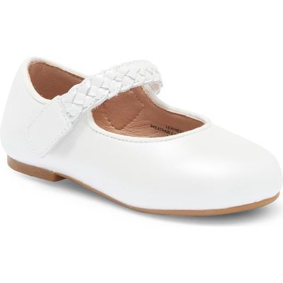 OLD SOLES Kids' Lady Plat Mary Jane in Nacardo Blanco 