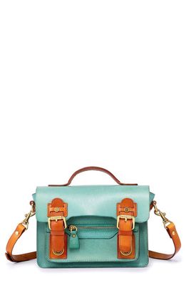 OLD TREND Aster Mini Leather Satchel in Aqua