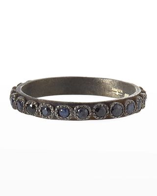 Old World Black Sapphire Stack Ring, Size 6.5