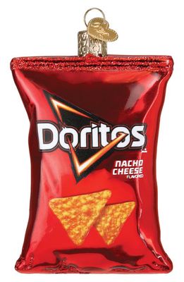 Old World Christmas Doritos Nacho Cheese Chips Glass Ornament in Red/Orange/White