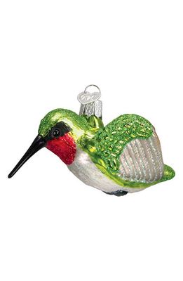 Old World Christmas Hummingbird Glass Ornament in Green/White