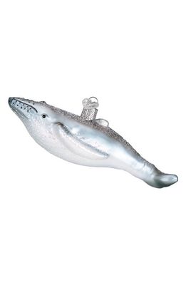 Old World Christmas Humpback Whale Glass Ornament in Gray/Silver/White