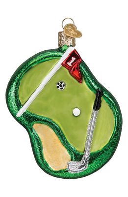 Old World Christmas Putting Green Glass Ornament in Green/Gold