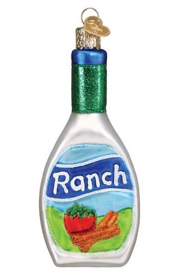 Old World Christmas Ranch Dressing Glass Ornament in White/Green/Blue