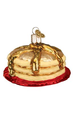 Old World Christmas Short Stack Glass Ornament in Gold/Tan/Brown/Red