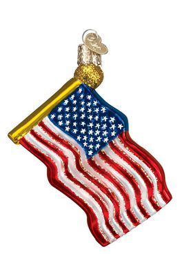 Old World Christmas Star Spangled Banner Glass Ornament in Red/White/Blue/Gold