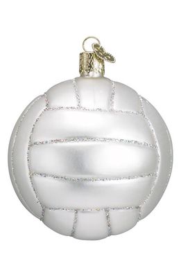 Old World Christmas Volleyball Glass Ornament in White