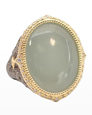 Old World Milky Aqua Oval Cocktail Ring
