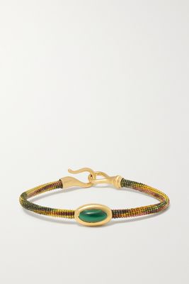 OLE LYNGGAARD COPENHAGEN - Life 18-karat Gold, Malachite And Cord Bracelet - Green