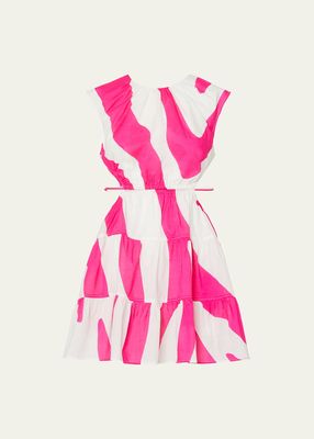 Olen Zebra-Print Cotton Voile Mini Dress