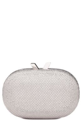 Olga Berg Ace Crystal Oval Clutch in Silver 