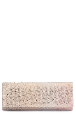 Olga Berg Camille Ombré Hot Fix Crystal Clutch in Blush 