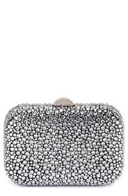 Olga Berg Casey Hot Fix Crystal Clutch in Black/Silver 