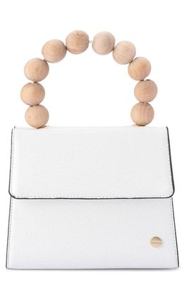 Olga Berg Caylee Wooden Bead Handbag in White