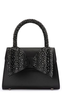 Olga Berg Chiara Bow Hot Fox Top Handle Bag in Black