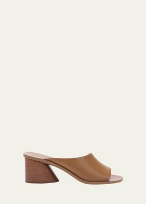 Olga Leather Asymmetrical Mule Sandals