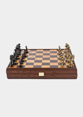 Olive Burl Inlaid Wooden Chessboard Set