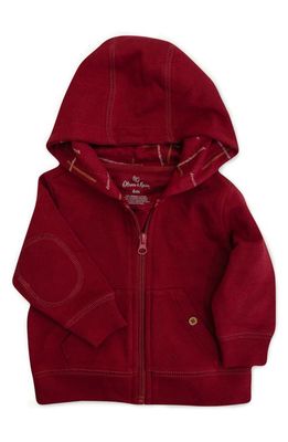 Oliver & Rain Organic Cotton Zip-Up Hoodie in Cranberry