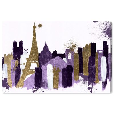 Oliver Gal Abstract 'Glamorous Paris Plum ' Paint Wall Art in Golden 36 x