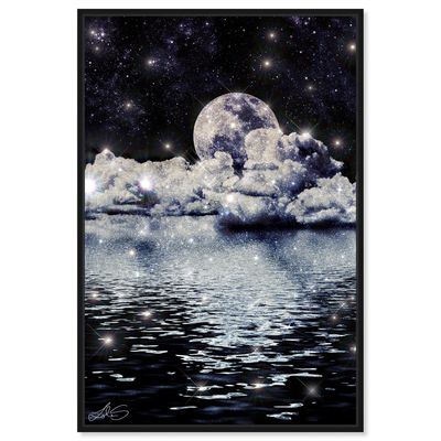 Oliver Gal Astronomy and Space 'Honeymoon Nights' Moons Wall Art in Silver 24 x