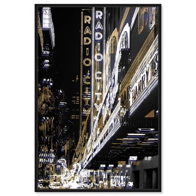 Oliver Gal Cities and Skylines 'Radio City Music Hall' United States Cities Wall Art in Golden 24 x