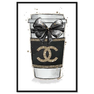 Oliver Gal Fashion and Glam 'French Roast Glam Coffee' Fashion Lifestyle in Monochrome 16 x 24 Gold