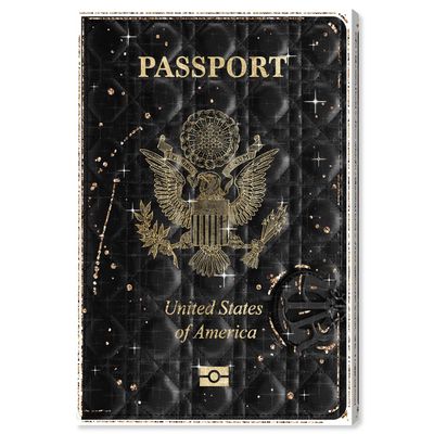 Oliver Gal Fashion and Glam 'Lux Passport' Travel Essentials in Monochrome 16 x 24 Gold