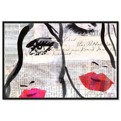 Oliver Gal Fashion Girls Closeup Framed Canvas Print Wall Art in Charcoal 16" x