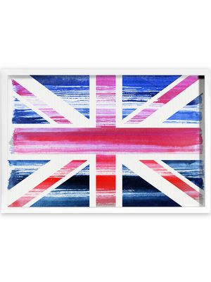 Oliver Gal Maps and Flags 'Union Jack' European Countries Maps Wall Art in Cardinal 36 x