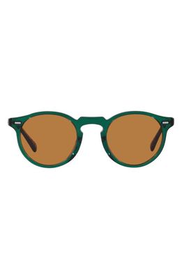 Oliver Peoples 50mm Polarized Round Sunglasses in Translucent Dark Teal