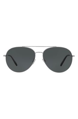 Oliver Peoples Airdale 58mm Polarized Aviator Sunglasses in Silver/Midnight Express Polar