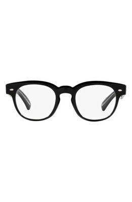Oliver Peoples Allenby 49mm Round Optical Glasses in Black