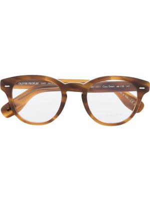 Oliver Peoples Cary Grant round-frame glasses - Brown