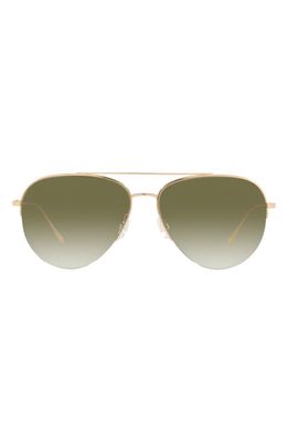 Oliver Peoples Cleamons 60mm Gradient Pilot Sunglasses in Gold /Olive Gradient