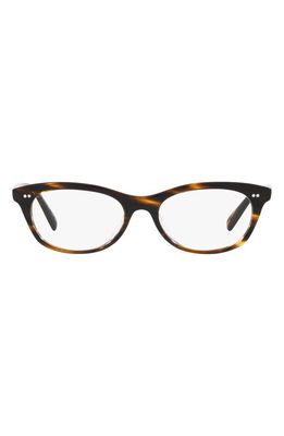 Oliver Peoples Dezerai 51mm Oval Optical Glasses in Brown Wood