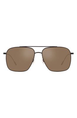 Oliver Peoples Dresner 56mm Mirrored Pilot Sunglasses in Tortoise