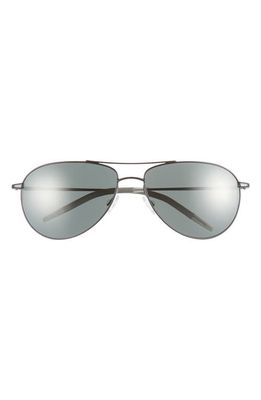 Oliver Peoples Dresner 56mm Polarized Aviator Sunglasses in Matte Black