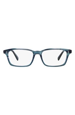 Oliver Peoples Edelson 52mm Rectangular Optical Glasses in Dark Blue